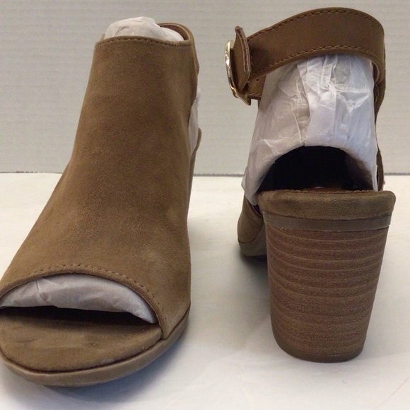 EuroSoft Makala Womens Open Toe Sandal Slingback Size 7.5 Taupe Suede Block Heel - Picture 4 of 11